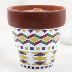 Szójagyertya geránium illóolajjal – virágos hangulat – fa kanóccal